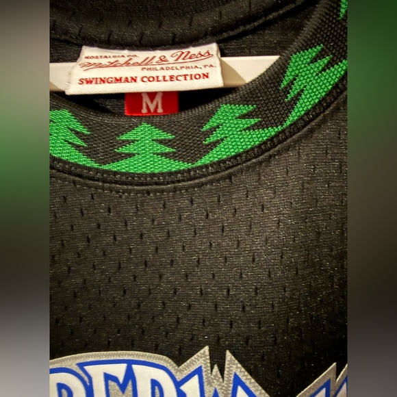 Mitchell & Ness Black Jersey with Green Tree Pattern - Picture 2 of 3